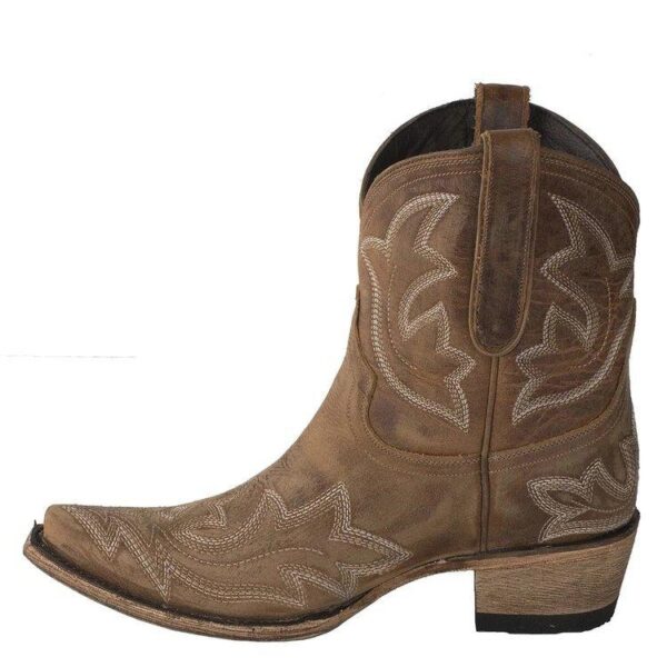 Womens' floral embroidered cowboy boots short pointed toe cowgirl boots - Image 6