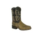Women's vintage mid calf cowboy boots square toe floral pattern western boots
