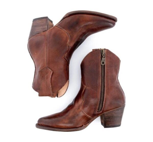 Women's short cowboy boots pointed toe ankle western boots - Image 7