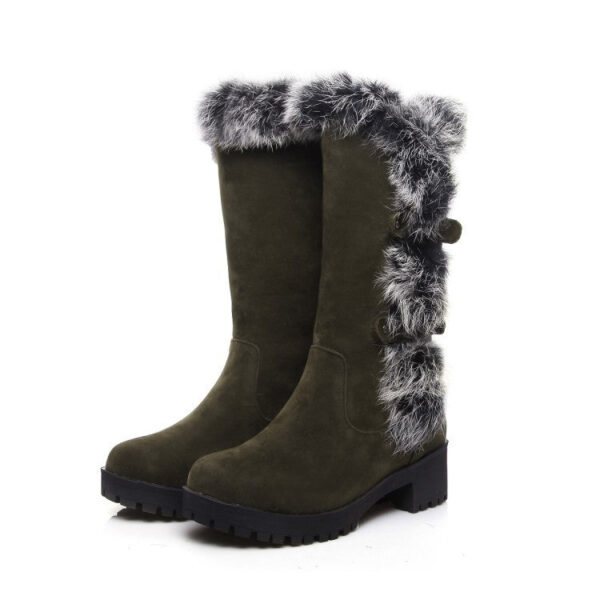 Fuzzy trim fur lined mid calf snow boots - Image 20