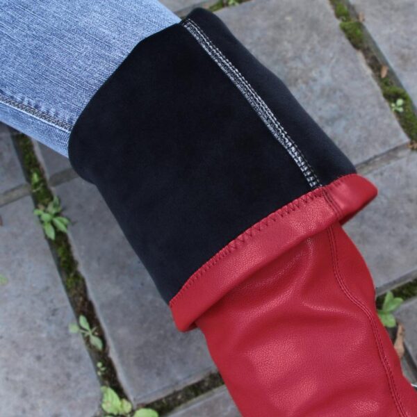 Women's heeled skinny elastic thigh high pointed toe boots sexy tall boots - Image 10