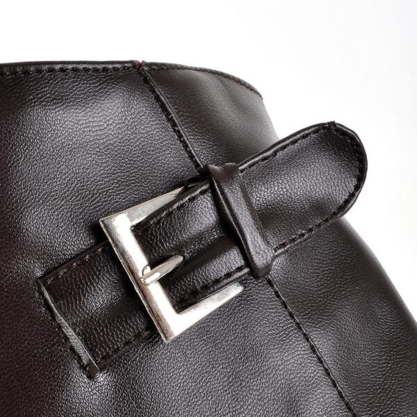 Women studded buckle strap over the knee boots - Image 10