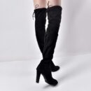 Over the knee heeled boots elastic suede long boots thigh high boots