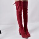 Over the knee heeled boots elastic suede long boots thigh high boots