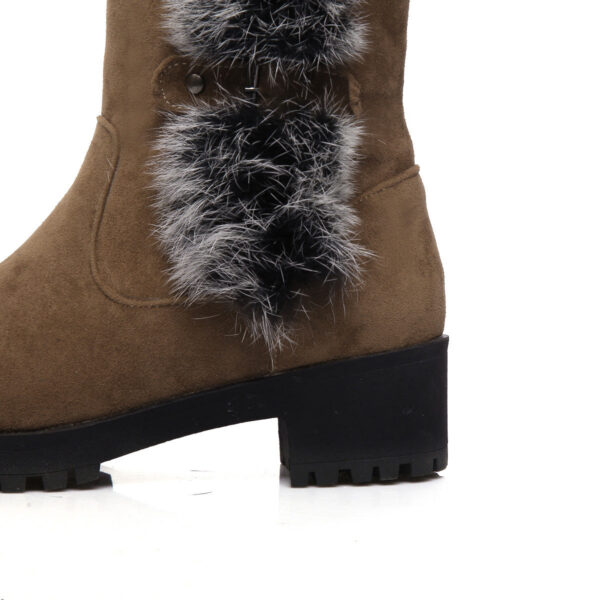 Fuzzy trim fur lined mid calf snow boots - Image 8