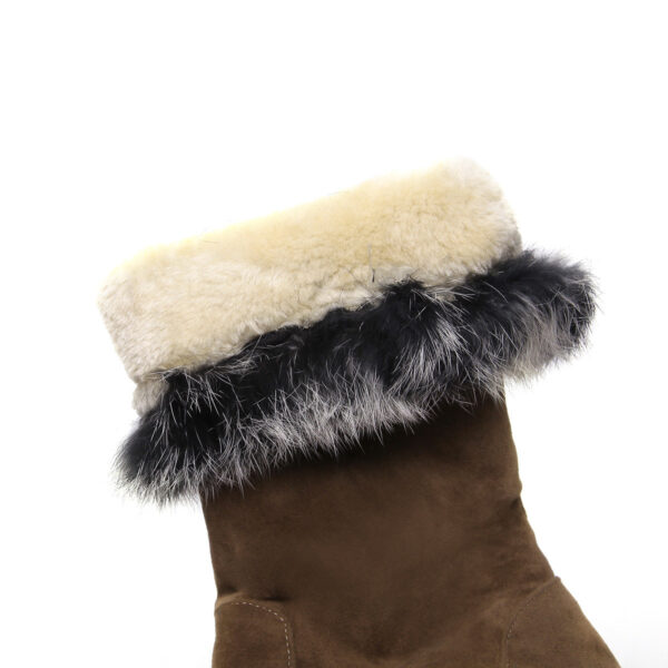 Fuzzy trim fur lined mid calf snow boots - Image 10