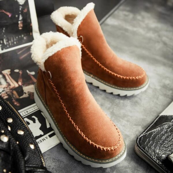 Women's fur lining snow boots non-slip ankle snow boots fashion winter boots - Image 11