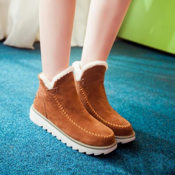 Women's fur lining snow boots non-slip ankle snow boots fashion winter boots - Image 9