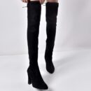 Over the knee heeled boots elastic suede long boots thigh high boots