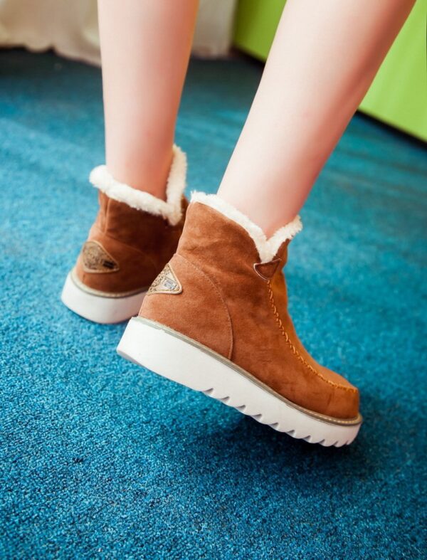 Women's fur lining snow boots non-slip ankle snow boots fashion winter boots - Image 14
