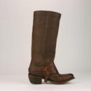 Women's knee high fringe boots low heel biker boots with tassels