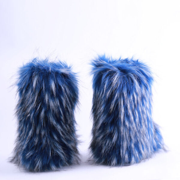 Faux fur lined fuzzy ankle snow boots outdoor & indoor - Image 7