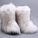 Faux fur lined fuzzy ankle snow boots outdoor & indoor