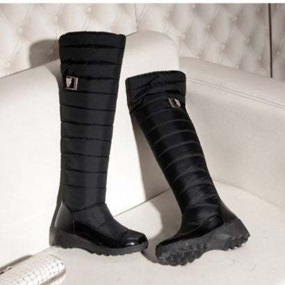 Waterproof knee high snow boots fur lining tall boots for women - Image 12