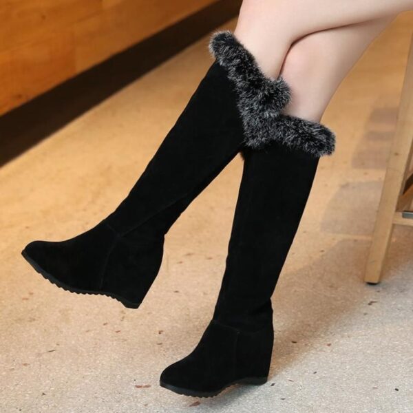 Winter warm plush lining over the knee boots pull on - Image 2