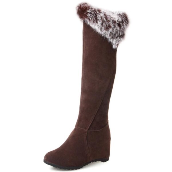 Winter warm plush lining over the knee boots pull on - Image 9