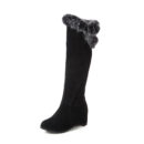 Winter warm plush lining over the knee boots pull on