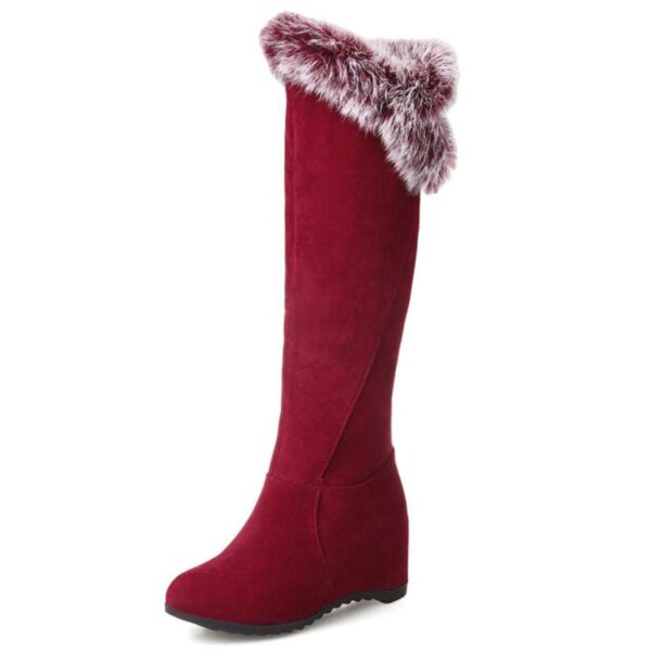 Winter warm plush lining over the knee boots pull on - Image 3