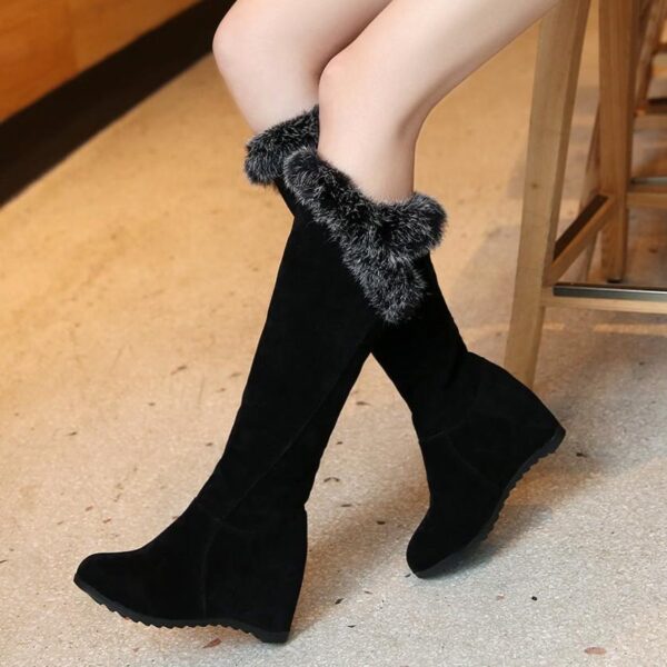 Winter warm plush lining over the knee boots pull on - Image 16