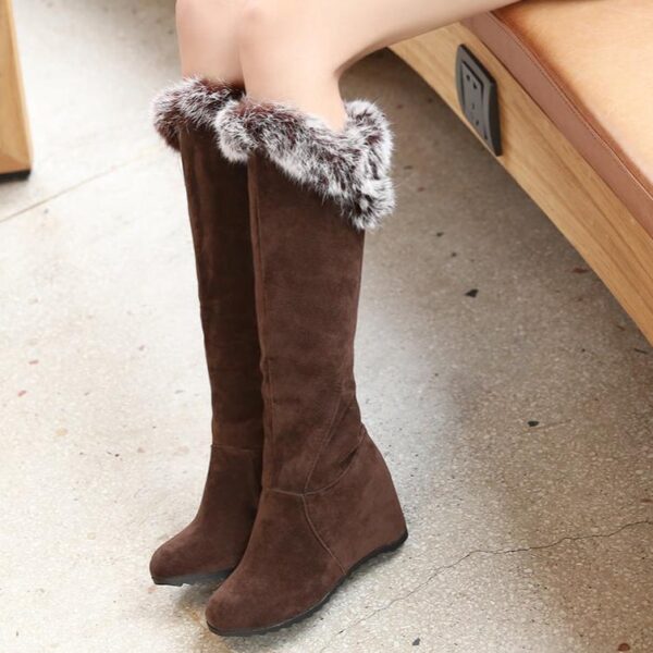 Winter warm plush lining over the knee boots pull on - Image 5