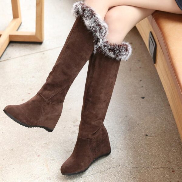 Winter warm plush lining over the knee boots pull on - Image 4