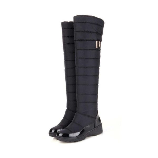 Waterproof knee high snow boots fur lining tall boots for women - Image 8