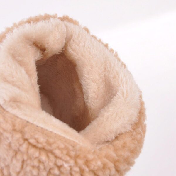 Women's fur lining snow boots block heel non-slip winter boots ankle snow boots - Image 6