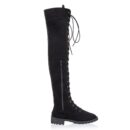 Over the knee lace-up boots fashion low heel thigh high boots with zipper