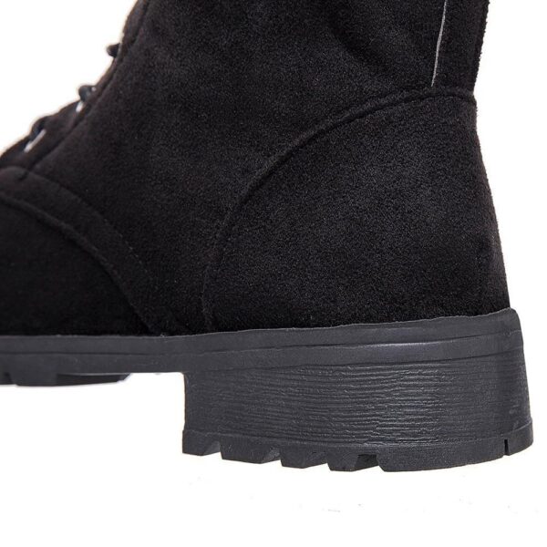 Over the knee lace-up boots fashion low heel thigh high boots with zipper - Image 4