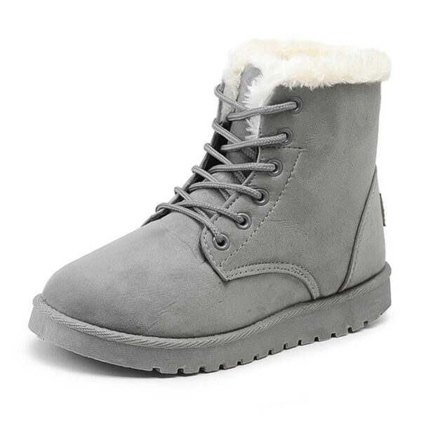 Fur lining lace-up snow boots warm ankle snow boots for women winter warm short boots - Image 19